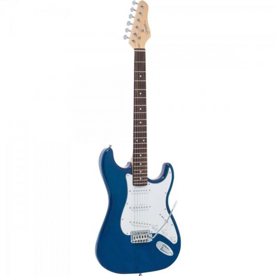 Guitarra GIANNINI Strato 3S G-100 Azul por 0,00 à vista no boleto/pix ou parcele em até 1x sem juros. Compre na loja Mundomax!
