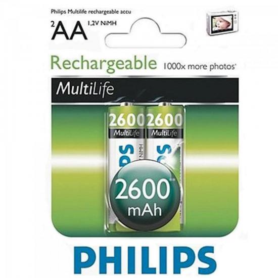 Pilha Recarregável com 2 AA 1,2V 2600mAh NiMh PHILIPS por 0,00 à vista no boleto/pix ou parcele em até 1x sem juros. Compre na loja Mundomax!