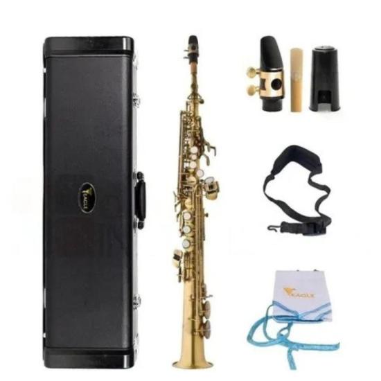 Saxofone Soprano Bb SP502-VG Envelhecido EAGLE por 6.999,00 à vista no boleto/pix ou parcele em até 12x sem juros. Compre na loja Mundomax!
