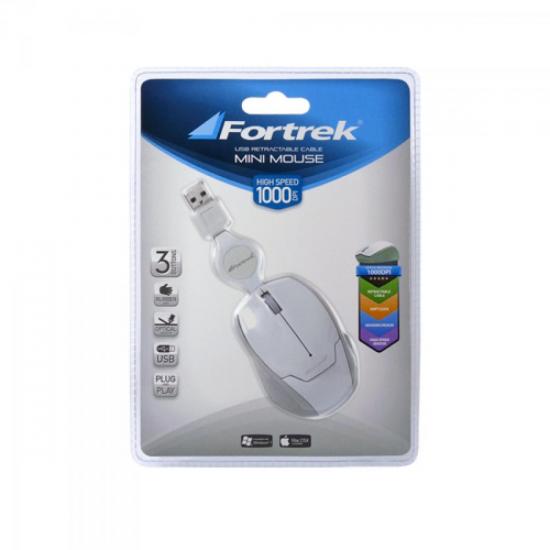 Mini Mouse Retrátil USB MM-601 Branco FORTREK por 0,00 à vista no boleto/pix ou parcele em até 1x sem juros. Compre na loja Mundomax!