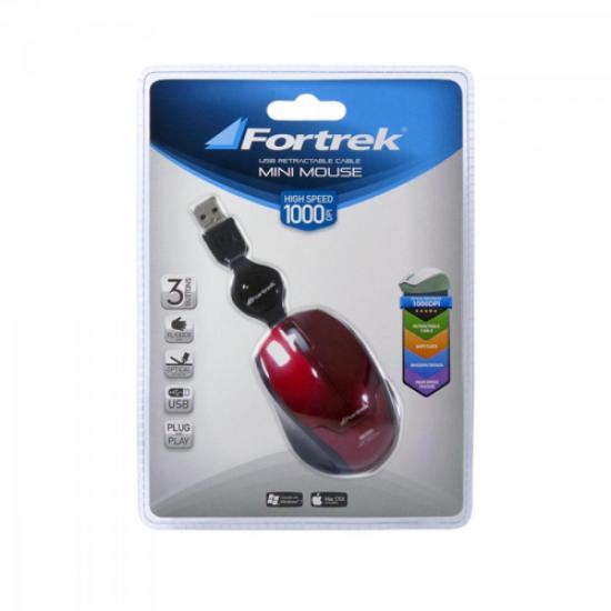 Mini Mouse Retrátil USB MM-601RD Vermelho FORTREK por 0,00 à vista no boleto/pix ou parcele em até 1x sem juros. Compre na loja Mundomax!
