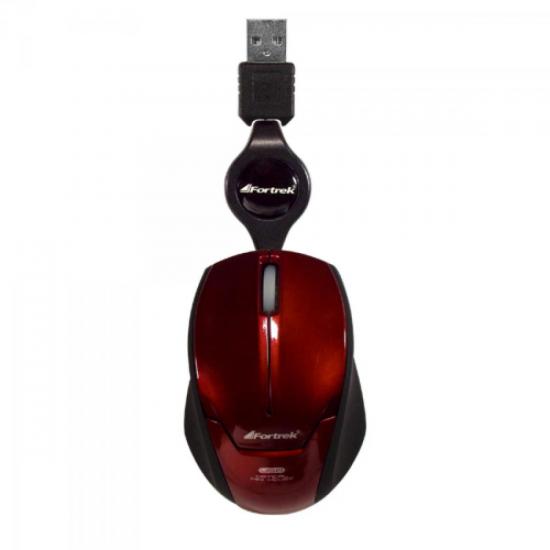 Mini Mouse Retrátil USB MM-601RD Vermelho FORTREK por 0,00 à vista no boleto/pix ou parcele em até 1x sem juros. Compre na loja Mundomax!