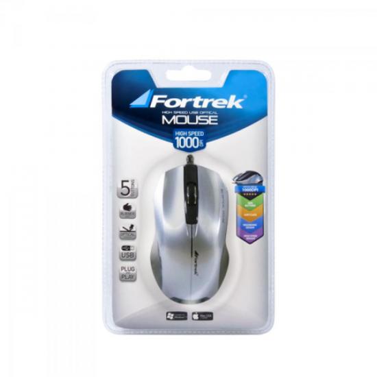 Mouse 1000dpi USB OM-302SV Prata FORTREK por 0,00 à vista no boleto/pix ou parcele em até 1x sem juros. Compre na loja Mundomax!