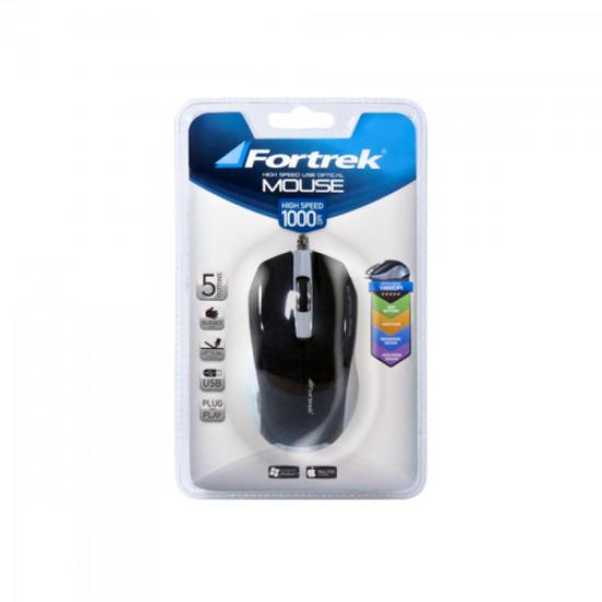 Mouse 1000dpi USB OM-302BK Preto FORTREK por 0,00 à vista no boleto/pix ou parcele em até 1x sem juros. Compre na loja Mundomax!