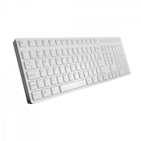Teclado Multimídia USB ABNT2 MK-601WT SLIM Branco FORTREK por 0,00 à vista no boleto/pix ou parcele em até 1x sem juros. Compre na loja Mundomax!