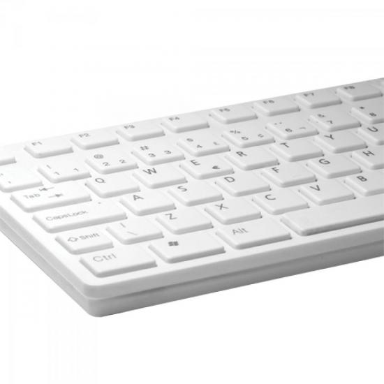 Teclado Multimídia USB ABNT2 MK-601WT SLIM Branco FORTREK por 0,00 à vista no boleto/pix ou parcele em até 1x sem juros. Compre na loja Mundomax!