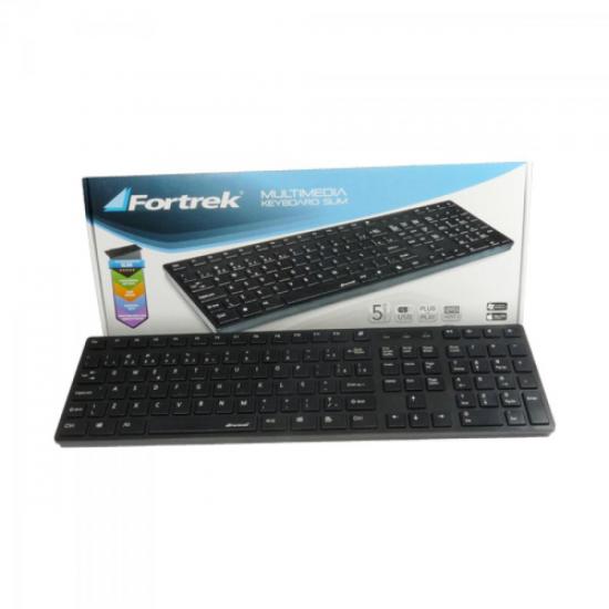Teclado Multimídia USB ABNT2 MK-601BK SLIM Preto FORTREK por 56,90 à vista no boleto/pix ou parcele em até 2x sem juros. Compre na loja Mundomax!