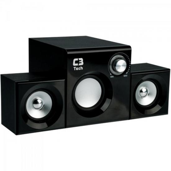 Caixa Multimídia 2.1 com Subwoofer 8W SP222BS Preto C3 TECH - Mundomax