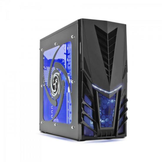 Gabinete Gamer CENTURION Preto/Azul FORTREK por 0,00 à vista no boleto/pix ou parcele em até 1x sem juros. Compre na loja Mundomax!