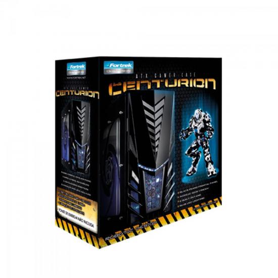 Gabinete Gamer CENTURION Preto/Azul FORTREK por 0,00 à vista no boleto/pix ou parcele em até 1x sem juros. Compre na loja Mundomax!