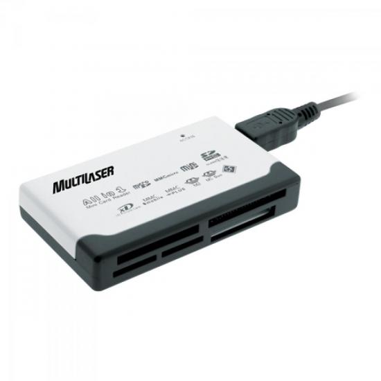 Leitor de Cartão de Memória USB 46 em 1 AC076 MULTILASER por 0,00 à vista no boleto/pix ou parcele em até 1x sem juros. Compre na loja Mundomax!