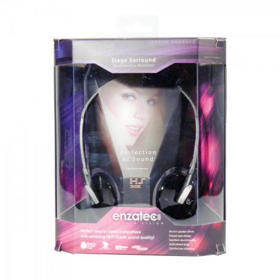 Fone de Ouvido HS305 Preto ENZATEC por 0,00 à vista no boleto/pix ou parcele em até 1x sem juros. Compre na loja Mundomax!