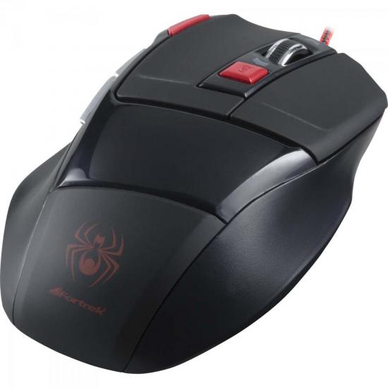 Mouse Gamer SPIDER OM-701 Preto/Vermelho FORTREK por 0,00 à vista no boleto/pix ou parcele em até 1x sem juros. Compre na loja Mundomax!