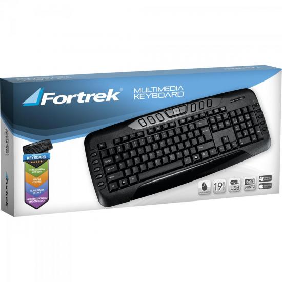 Teclado Multimídia USB ABNT2 MK-602BK Preto FORTREK por 0,00 à vista no boleto/pix ou parcele em até 1x sem juros. Compre na loja Mundomax!
