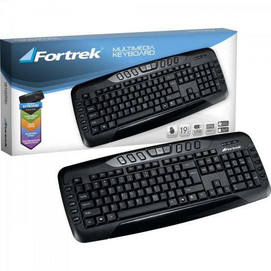 Teclado Multimídia USB ABNT2 MK-602BK Preto FORTREK por 0,00 à vista no boleto/pix ou parcele em até 1x sem juros. Compre na loja Mundomax!