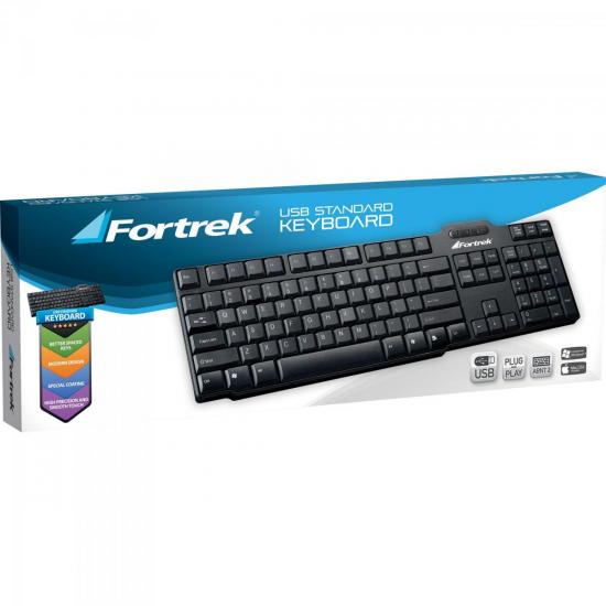 Teclado Standard USB ABNT2 SK-302BK Preto FORTREK por 0,00 à vista no boleto/pix ou parcele em até 1x sem juros. Compre na loja Mundomax!