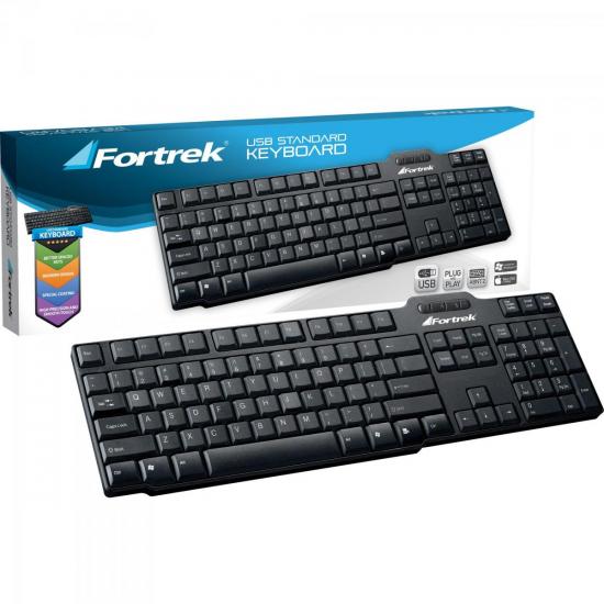 Teclado Standard USB ABNT2 SK-302BK Preto FORTREK por 0,00 à vista no boleto/pix ou parcele em até 1x sem juros. Compre na loja Mundomax!