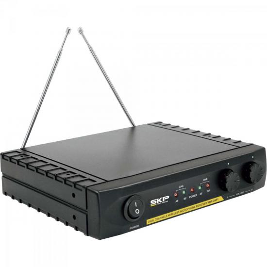 Microfone Duplo sem Fio Bivolt VHF2671 Preto SKP por 0,00 à vista no boleto/pix ou parcele em até 1x sem juros. Compre na loja Mundomax!
