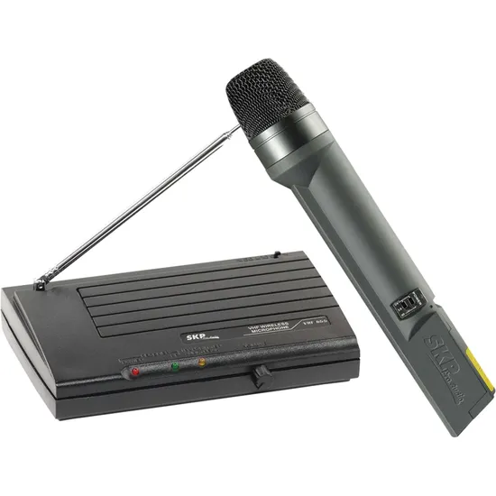 Microfone sem Fio VHF655 Preto SKP (43700)