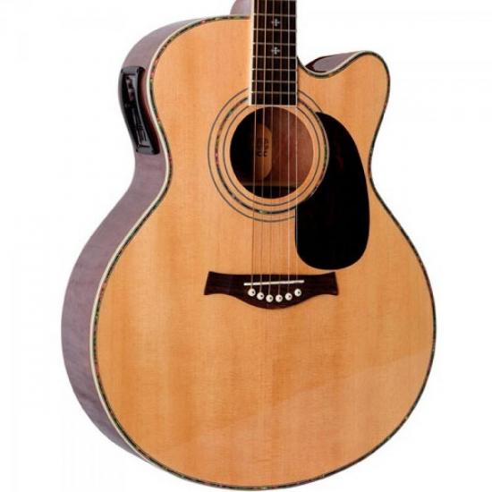 Violão GIANNINI Eletroacústico Jumbo Cutaway Aço GF-4 CEQ Natural por 0,00 à vista no boleto/pix ou parcele em até 1x sem juros. Compre na loja Mundomax!