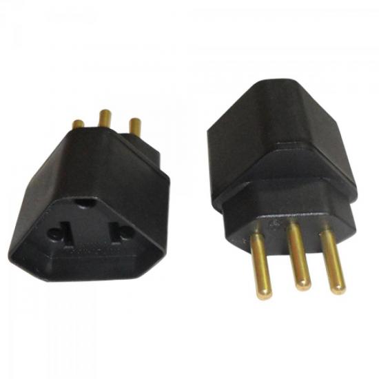 Pino Adaptador 2P + T para 2P + T 10A YA194 Preto MECATOOL por 0,00 à vista no boleto/pix ou parcele em até 1x sem juros. Compre na loja Mundomax!