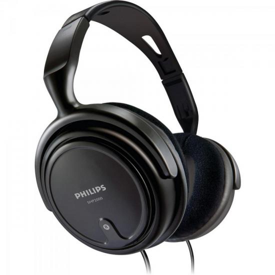 Fone de Ouvido com Alça e Conchas Ajustáveis SHP2000/10 Preto PHILIPS por 0,00 à vista no boleto/pix ou parcele em até 1x sem juros. Compre na loja Mundomax!