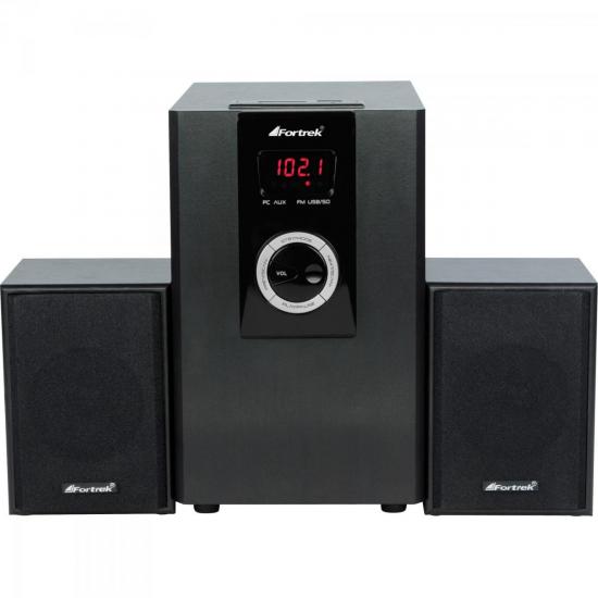 Caixa Multimídia 2.1 MS-2104 Bivolt Marrom FORTREK por 0,00 à vista no boleto/pix ou parcele em até 1x sem juros. Compre na loja Mundomax!
