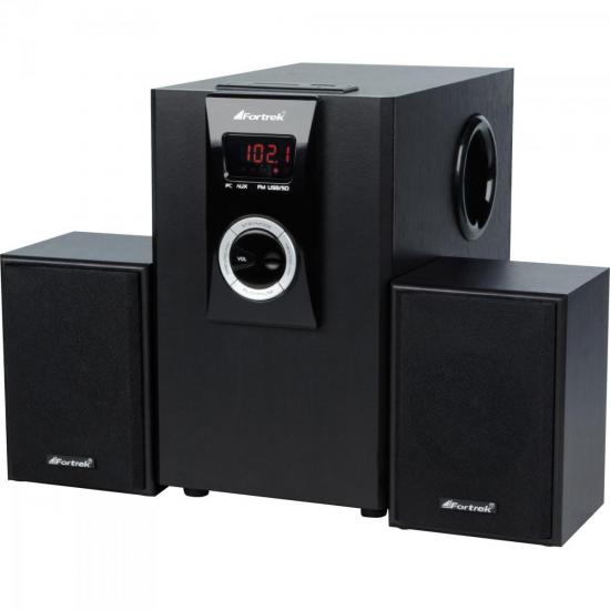 Caixa Multimídia 2.1 MS-2104 Bivolt Marrom FORTREK por 0,00 à vista no boleto/pix ou parcele em até 1x sem juros. Compre na loja Mundomax!