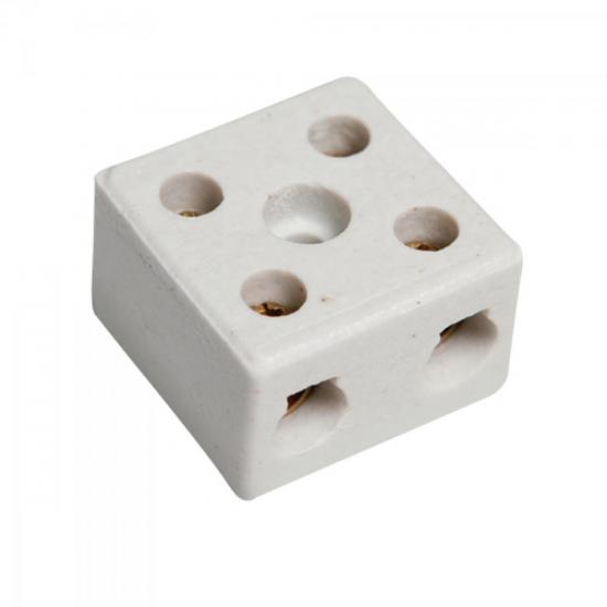 Conector Porcelana 2 Pinos 16MM BRASFORT por 0,00 à vista no boleto/pix ou parcele em até 1x sem juros. Compre na loja Mundomax!