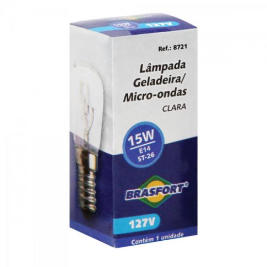 Lâmpada Para Geladeira/Microondas 15W 127V Brasfort por 4,99 à vista no boleto/pix ou parcele em até 1x sem juros. Compre na loja Mundomax!