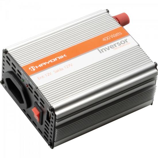 Inversor de Onda Modificada 12VDC/127V USB 400W HAYONIK por 0,00 à vista no boleto/pix ou parcele em até 1x sem juros. Compre na loja Mundomax!