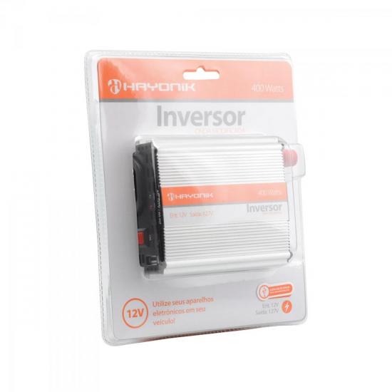 Inversor de Onda Modificada 12VDC/127V USB 400W HAYONIK por 0,00 à vista no boleto/pix ou parcele em até 1x sem juros. Compre na loja Mundomax!