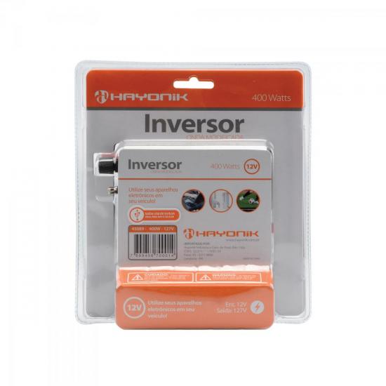 Inversor de Onda Modificada 12VDC/127V USB 400W HAYONIK por 0,00 à vista no boleto/pix ou parcele em até 1x sem juros. Compre na loja Mundomax!