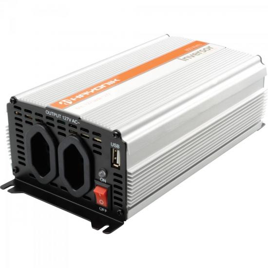 Inversor de Onda Modificada 12VDC/127V USB 800W HAYONIK por 0,00 à vista no boleto/pix ou parcele em até 1x sem juros. Compre na loja Mundomax!