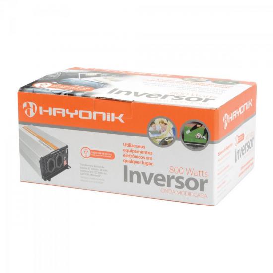 Inversor de Onda Modificada 12VDC/127V USB 800W HAYONIK por 0,00 à vista no boleto/pix ou parcele em até 1x sem juros. Compre na loja Mundomax!