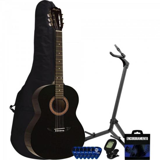 Kit Violão MEMPHIS Acústico Aço Preto AC-40 + Acessórios por 0,00 à vista no boleto/pix ou parcele em até 1x sem juros. Compre na loja Mundomax!