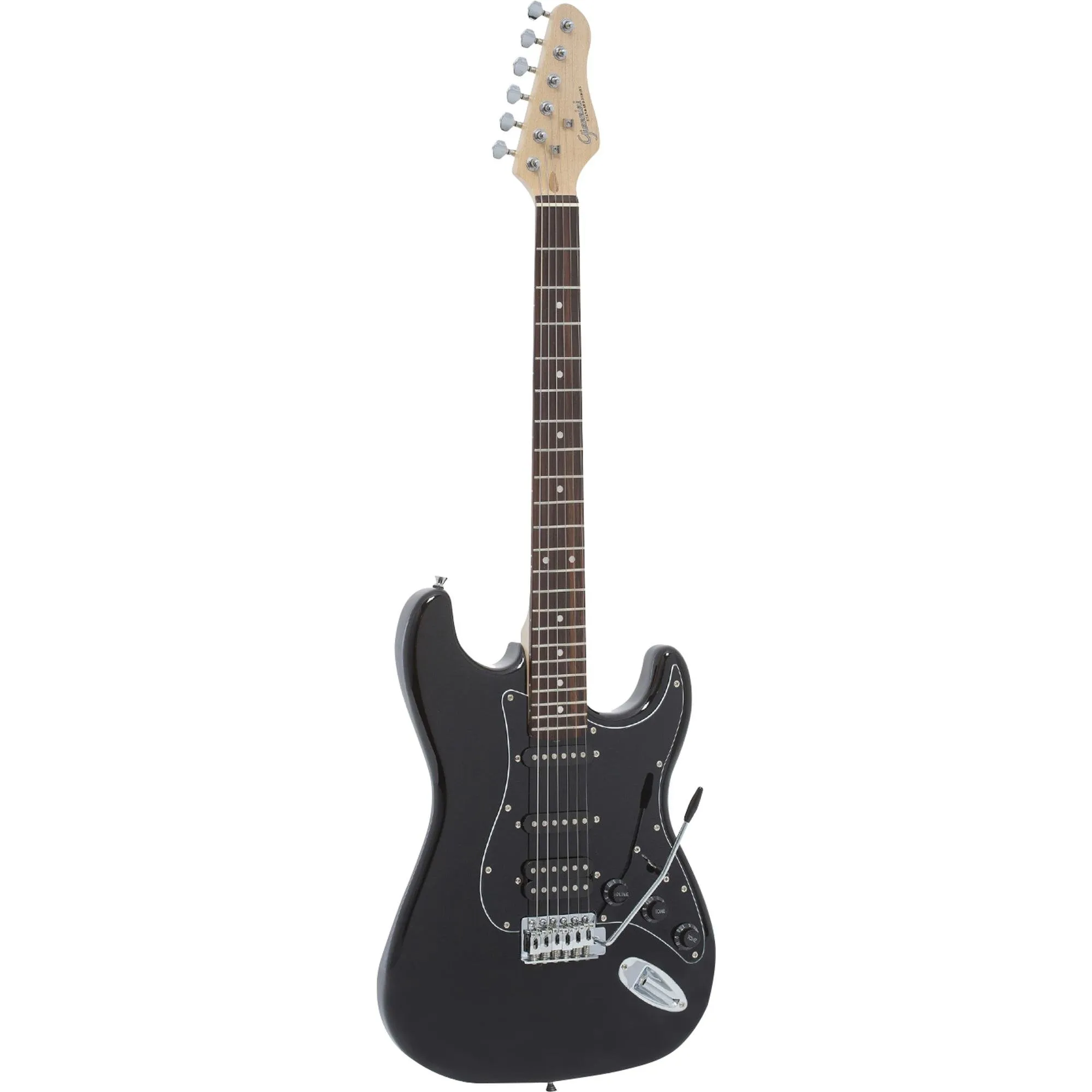Guitarra Giannini G101 Preta Com Escudo Preto por 707,99 à vista no boleto/pix ou parcele em até 10x sem juros. Compre na loja Mundomax!