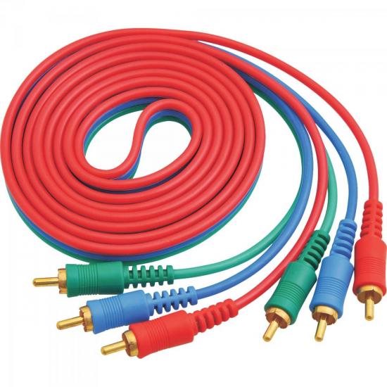 Cabo Vídeo Componente 3RCA Macho x 3RCA Macho 3 Metros GENÉRICO por 0,00 à vista no boleto/pix ou parcele em até 1x sem juros. Compre na loja Mundomax!