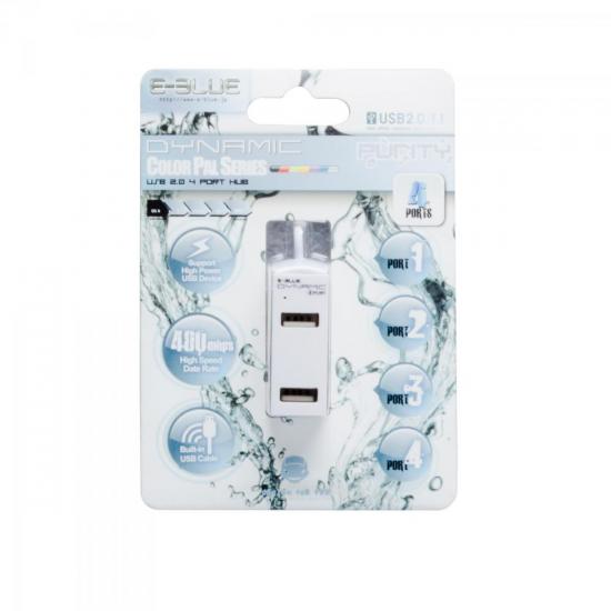 Hub 4 Portas 480 Mbps DYNAMIC Branco E-BLUE por 0,00 à vista no boleto/pix ou parcele em até 1x sem juros. Compre na loja Mundomax!