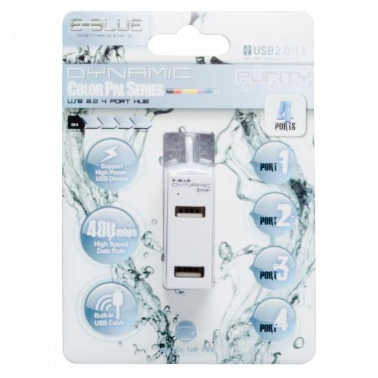 Hub 4 Portas 480 Mbps DYNAMIC Branco E-BLUE por 0,00 à vista no boleto/pix ou parcele em até 1x sem juros. Compre na loja Mundomax!