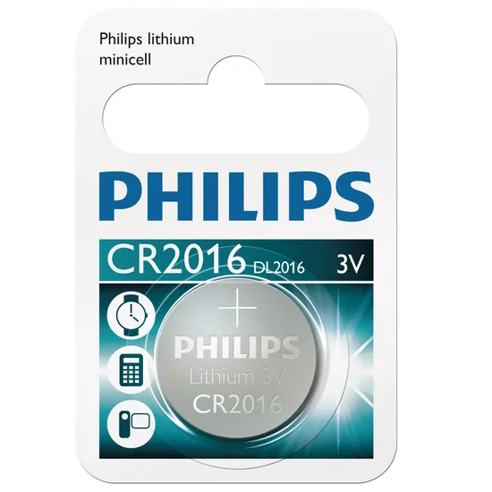 Pilha Moeda CR2016/01B Lithium PHILIPS (45458)
