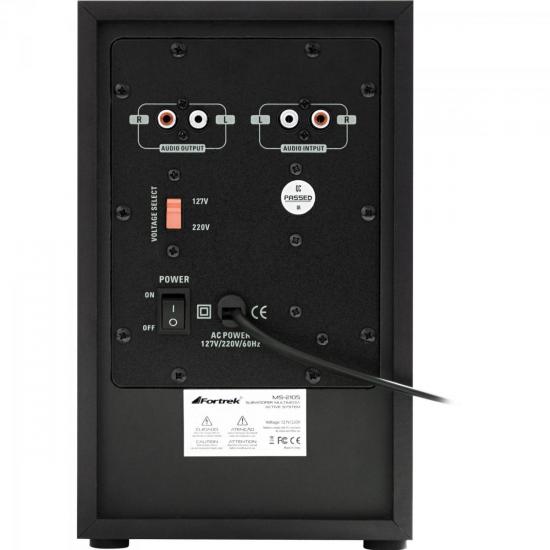 Caixa Multimídia 2.1 40W RMS MS2105 Bivolt Marrom FORTREK por 0,00 à vista no boleto/pix ou parcele em até 1x sem juros. Compre na loja Mundomax!