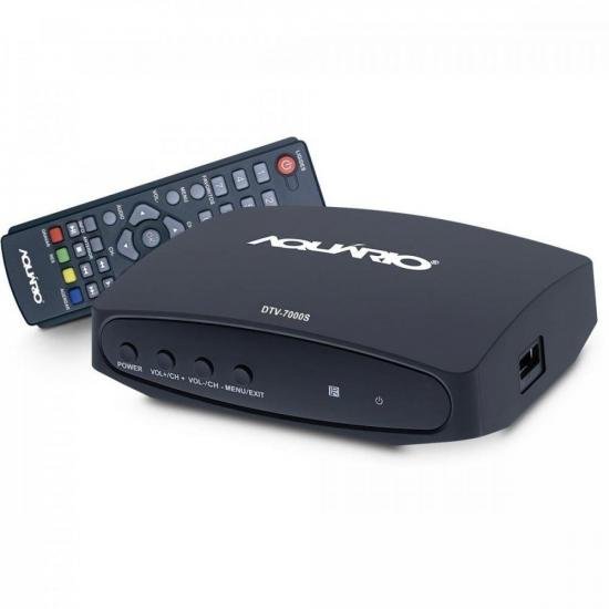 Conversor e Gravador Digital FULL HD DTV7000S Preto AQUÁRIO por 0,00 à vista no boleto/pix ou parcele em até 1x sem juros. Compre na loja Mundomax!
