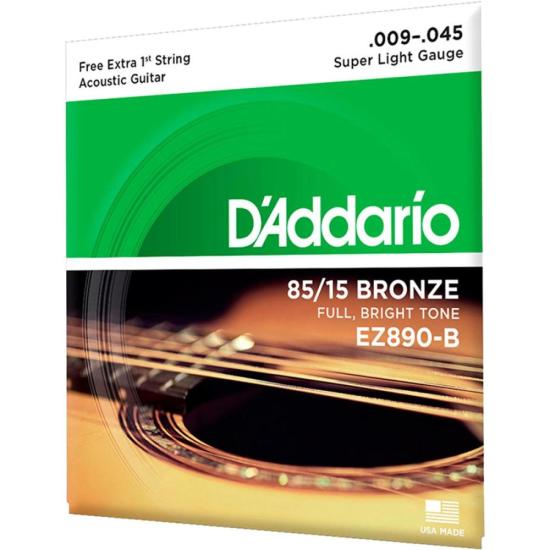 Encordoamento Violão Aço .009-.045 85/15 Bronze EZ890-B D\