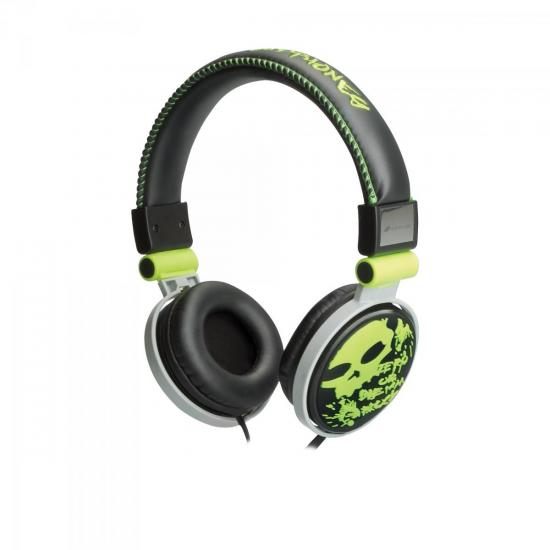 Fone de Ouvido HP-602GR Verde FORTREK por 0,00 à vista no boleto/pix ou parcele em até 1x sem juros. Compre na loja Mundomax!