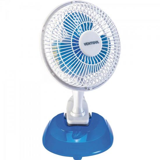 Ventilador de Mesa 20cm 220V MINI Azul/Branco VENTISOL por 0,00 à vista no boleto/pix ou parcele em até 1x sem juros. Compre na loja Mundomax!