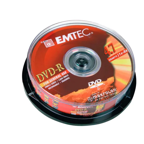 DVD-R 120 Minutos 4,7GB Pino com 25 Peças EMTEC (47018)