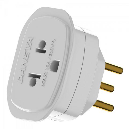 Pino Adaptador Universal para 2P+T 10A Branco DANEVA por 0,00 à vista no boleto/pix ou parcele em até 1x sem juros. Compre na loja Mundomax!