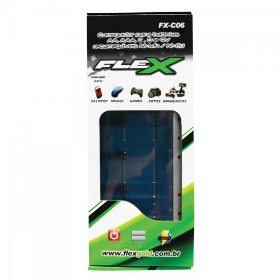 Carregador de Pilhas Universal AA/AAA/C/D FXC06 Bivolt FLEX por 0,00 à vista no boleto/pix ou parcele em até 1x sem juros. Compre na loja Mundomax!