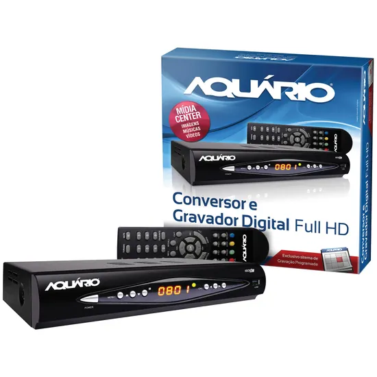 Conversor e Gravador Digital DTV8000 Preto AQUÁRIO (47708)